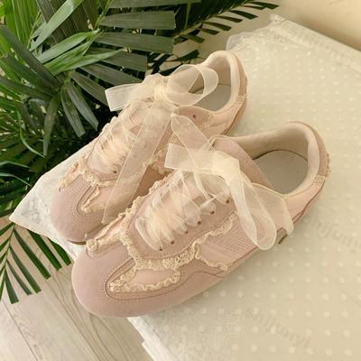 Autumn Women Ballet Flat Shoes 2026 New Fashion Vintage Casual Shoes Fashion Non-slip Retro Lace Breathable Outdoor Leisure Shoe