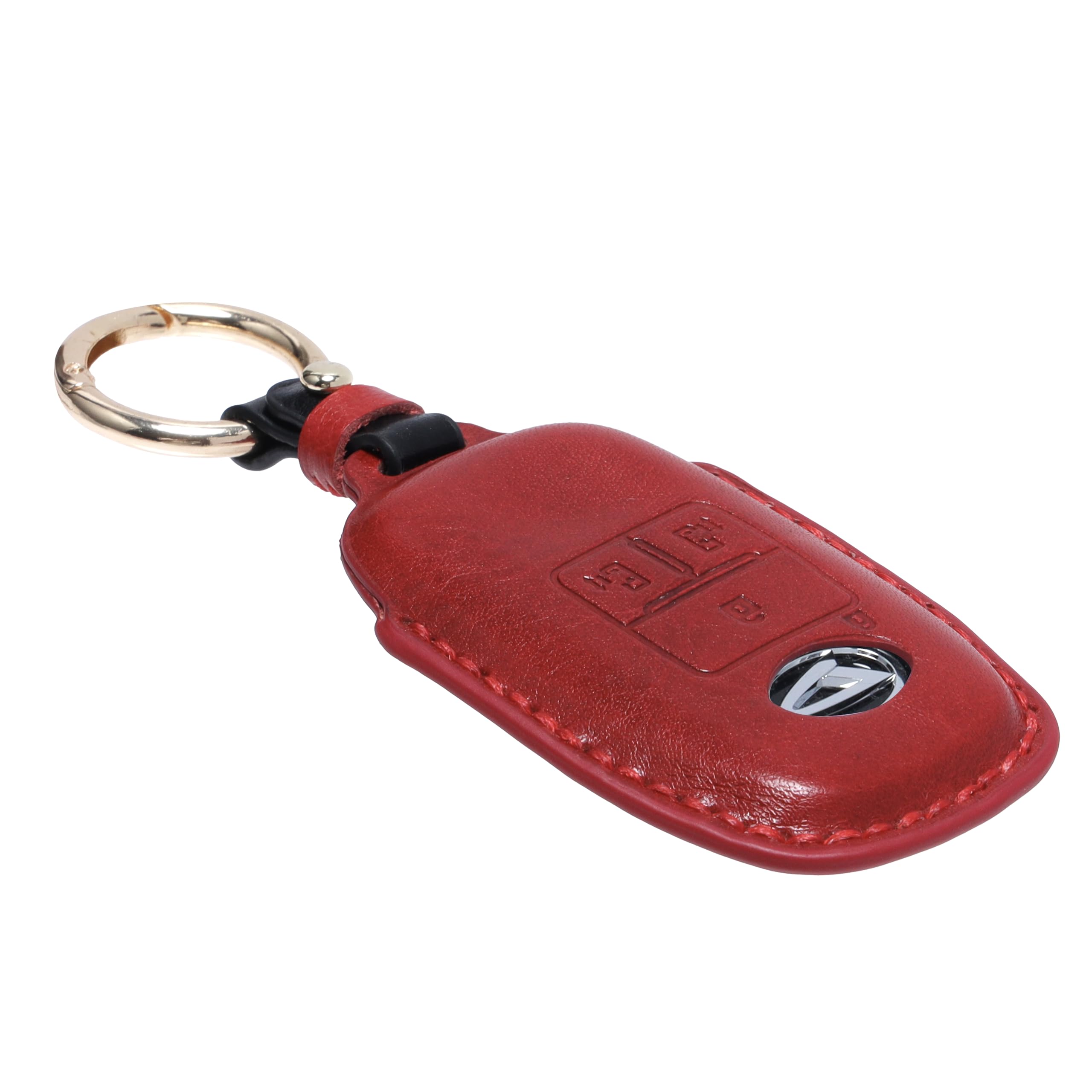 

Кожаный чехол для ключа Toyota Roomy Daihatsu Move Canvas Tanto TANTO Custom Thor Aohroar (красный)