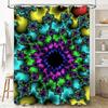 Abstract Fractal Floral Shower Curtain Rainbow Colors for Bathroom Decorations Printed Waterproof Fabric Bath Mat Sets