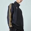 Adidas Three Stripe Color Block Zip Collar Jacket And Cuffed Pants Casual Sports Set Men Set Black Gold TR30J1-BG+TR30P1-BG
