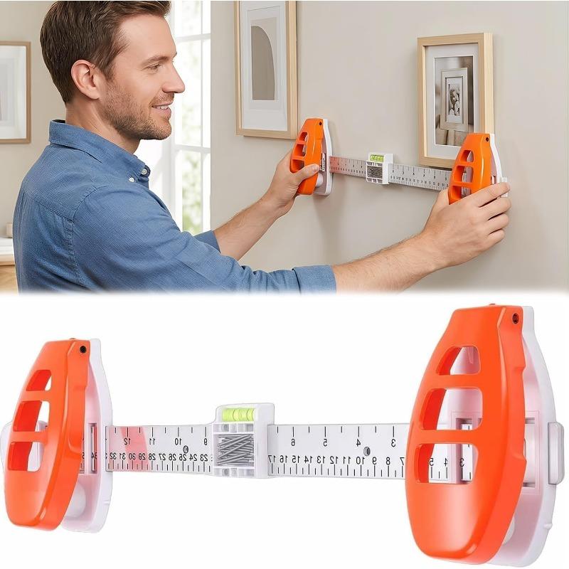 Level Ruler Picture Hanging Tool with Level– Easy Picture Hanging Tool with Built-in Level, Hanging Ruler & Marking System – Perfect Jig for Straight оранжевый