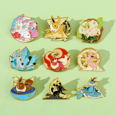 Anime Eeveelution Eevee Enamel Pins, Cartoon Metal Brooch, Badge Fashion Jewelry, Clothes Hat, Backpack Accessory Gifts