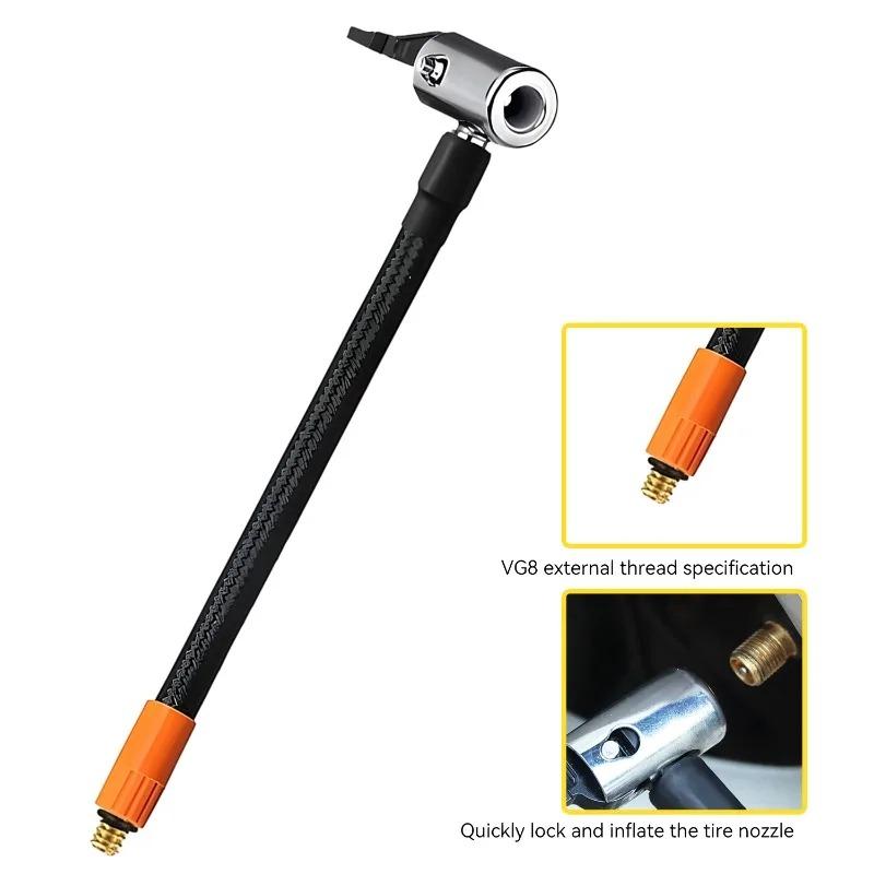 Car Air Pump Hose M6 Inflator Nozzle Hose Thread Copper Connector Air Pump Extension Tube Car Motorcycle Bike Tire Inflation