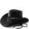 New Sunshade American Cowboy Hat Big Edge Retro Horseback Riding Mongolian Hat Sunscreen Beach Hat Sunshade Male and Female Couples Hat