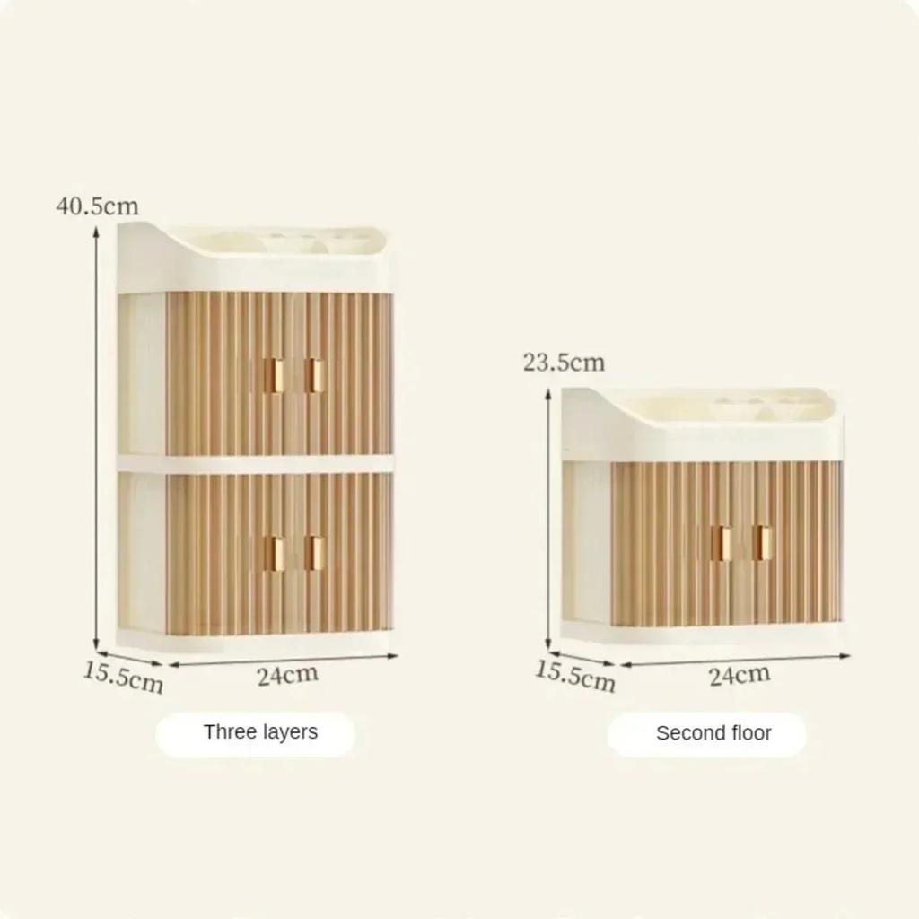 Large Capacity Dressing Table Storage Rack Dust-proof Cosmetic Organizer Cosmetics Containe Drawer Organizer Makeup Storage Box