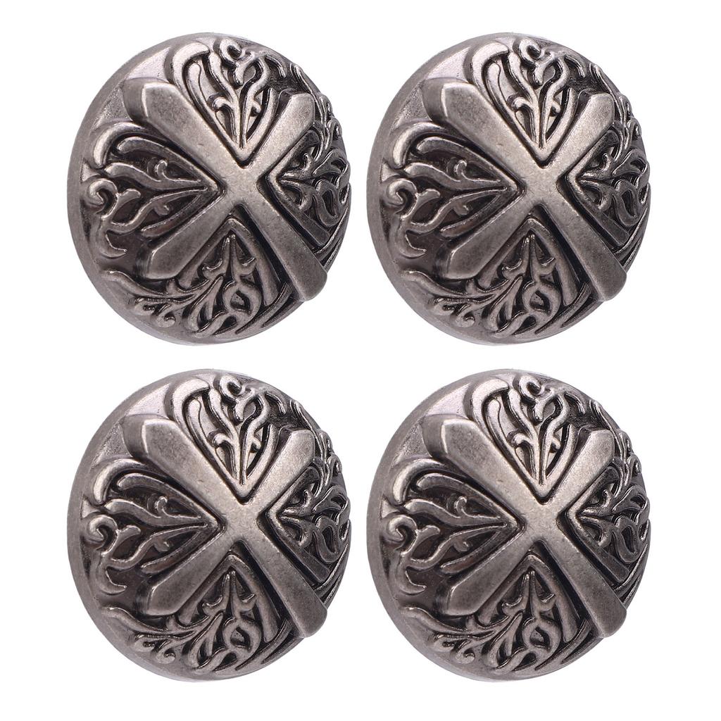 10 Sets Rivet and Screw 30mm Round Rivet Buttons 7mm Crossed Screws for Leather Collar Belts Handbag