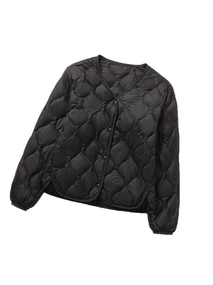 Vestă matlasată ușoară pentru femei, croială slim fit - Îmbrăcăminte exterioară trendy în stil retro