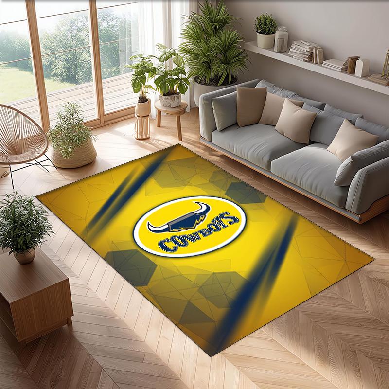 Tappeto in Cristallo di Velluto North Queensland Cowboys Morbido Anti?Tappetino Antiscivolo Comodo per Casa Soggiorno Camera da Letto Tappeto Decorativo