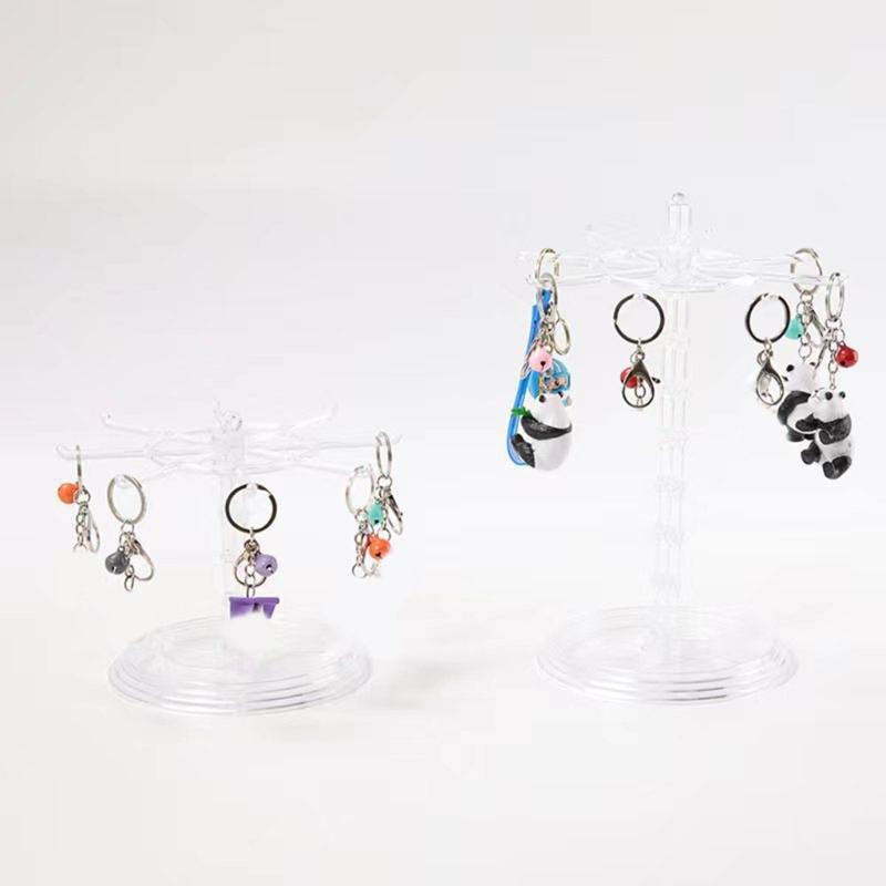 Drehbarer Kunststoff-Schmuckständer, Schreibtisch-Display-Ständer für handgefertigte Perlen-Anhänger Schlüsselanhänger Kleine Ornamente
