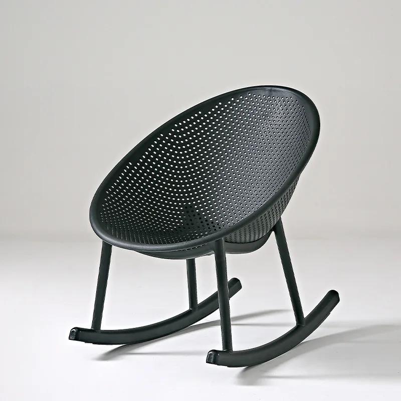 Nordic Household Creative Rocking Chair Back Makeup Chair Plastic Dining Chair Modern Living Room Recliner Minimalist