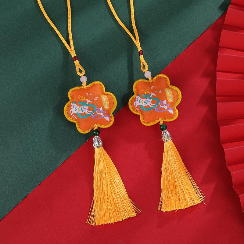 Chinese Brocade Tassel Sachet: New Year Charm Pendant with Ancient Style Scent