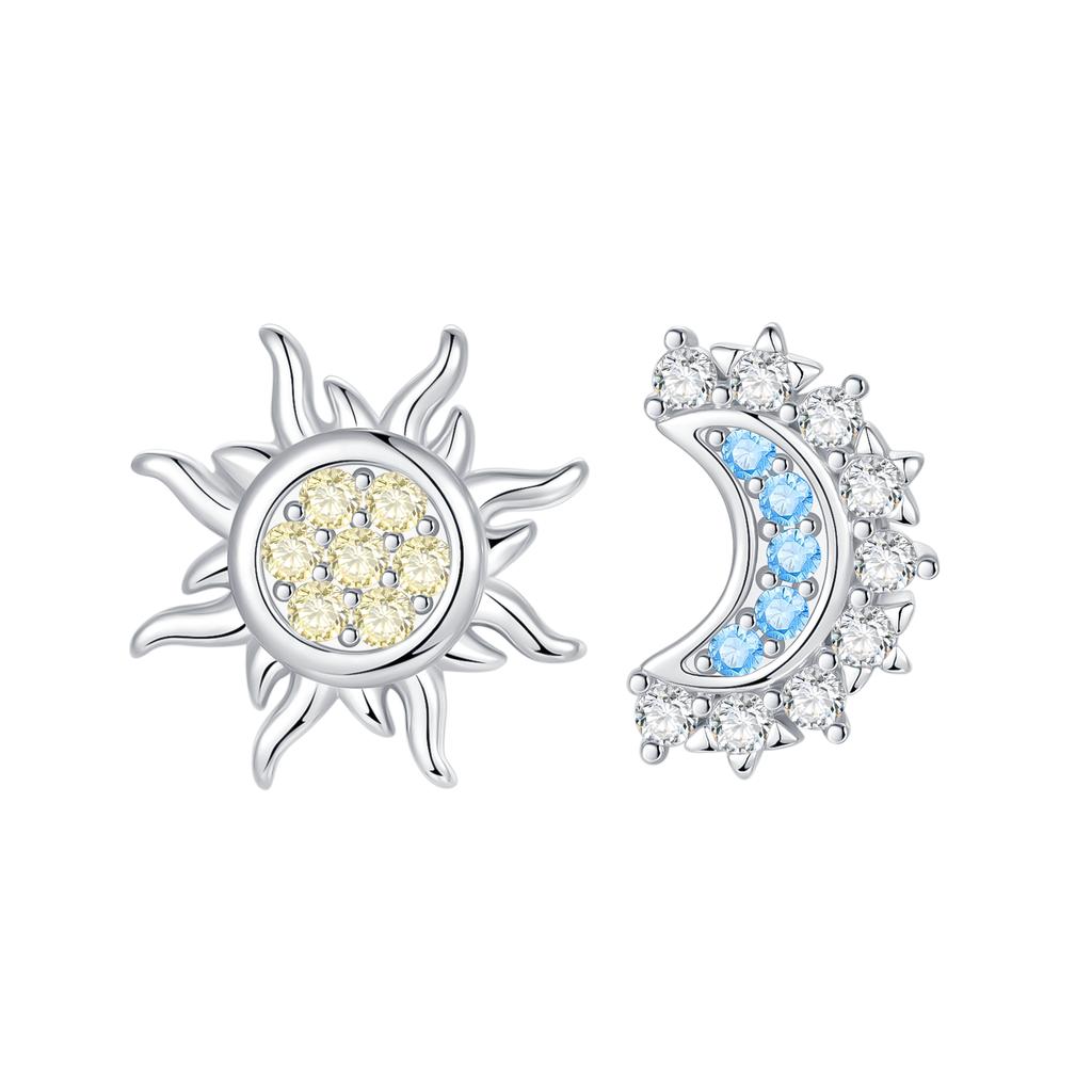 925 Silver Sun Moon Star Beads for DIY Jewelry Making Colorful Earrings Pendants Necklace Bracelet Gift