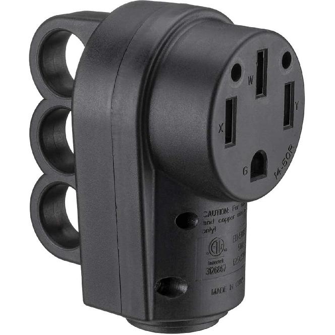 Miady 50AMP RV Replacement Female Plug with Easy Unplug Design, ETL Certified