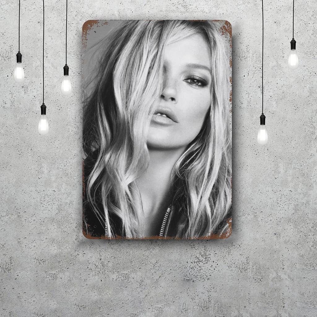 kate moss Decor Poster Vintage Tin Sign Metal Sign Decorative Plaque for Pub Bar Man Cave Club Wall Decoration
