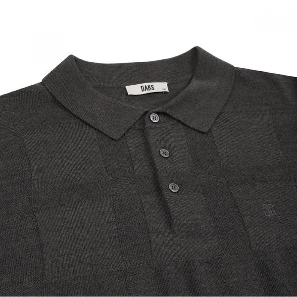 DakS Men S Wool Blend Big Check Collar Knit dmp1Swtl201kk 