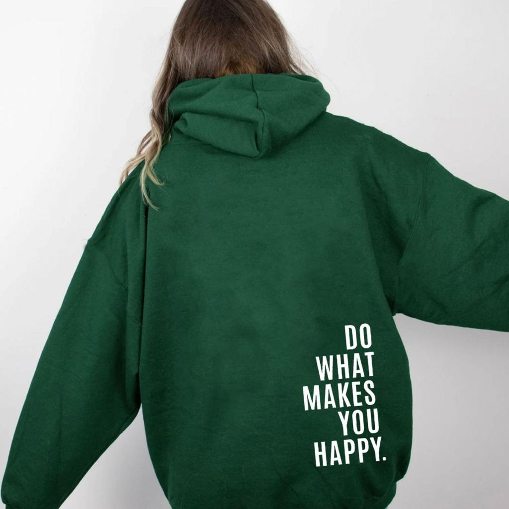 Sweat à capuche pour femme à manches longues, coupe ample, avec motif lettre graphique, pull décontracté