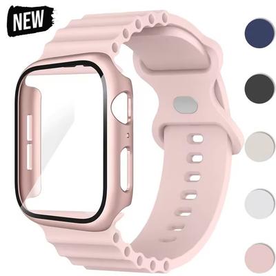 Glasgehäuse+Silikonarmband Für Apple Watch 38mm 42mm 40mm 44mm 41mm 45mm 46mm Armband Für iwatch 11 10 9 8 7 6 5 4 3 2 1 SE Armband