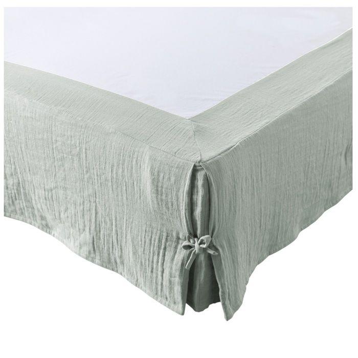 Cache-sommier - Gaia - 180 x 200 cm - Gaze de coton - Eucalyptus
