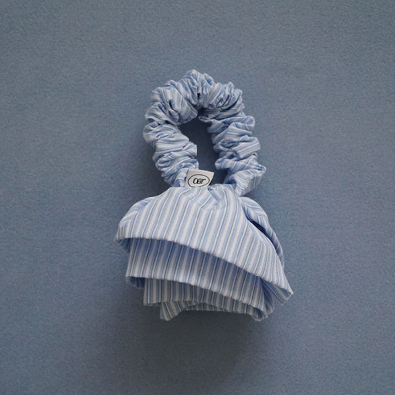Oar Stripe Volume Rose Scrunchie [Blue]