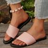 2025 Summer Women's Round Toe Flat with Slippers Hot Sale Concise Slippers Daily Casual Plus Size Sandals Zapatos De Mujer