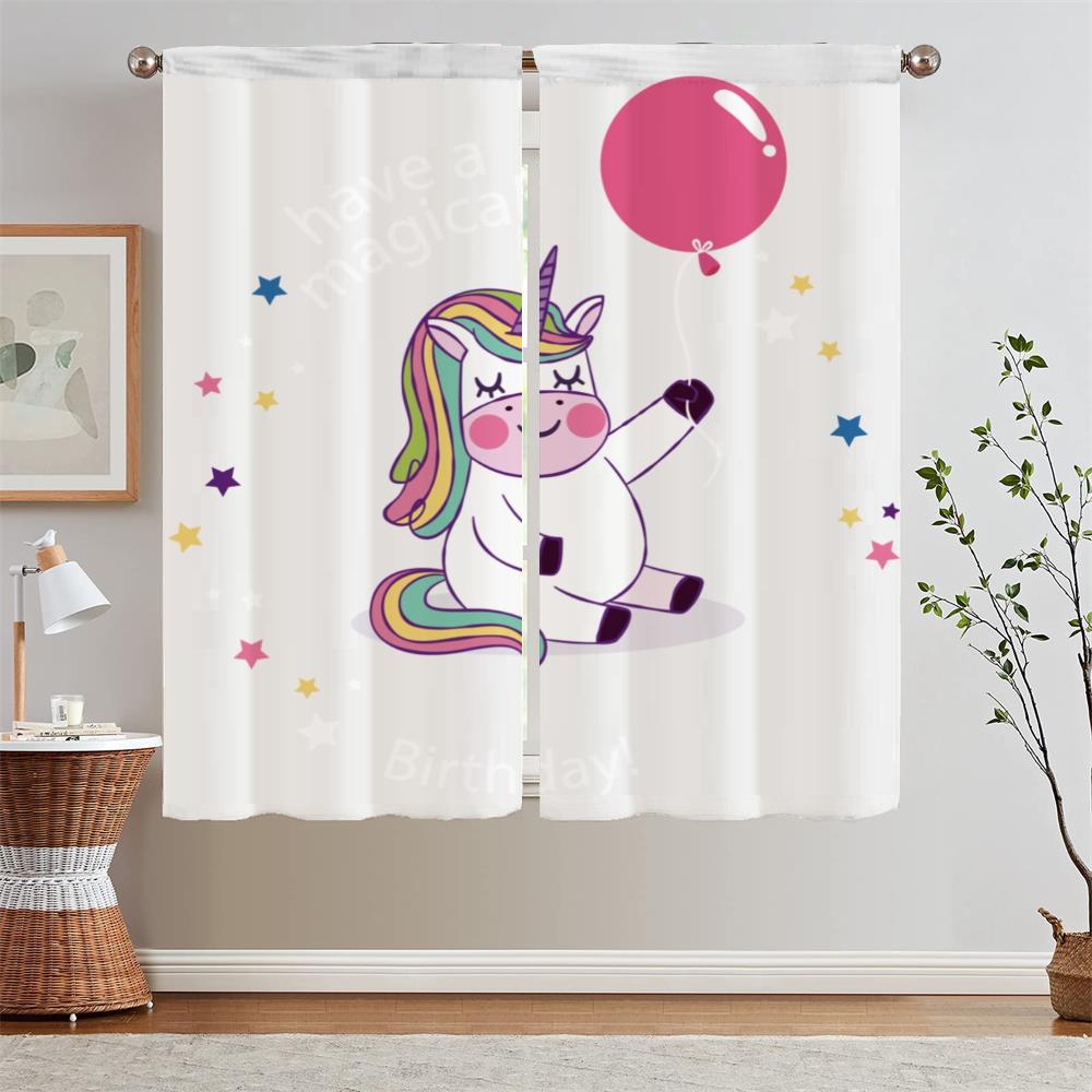 Cartoon Unicorn Blackout Ready Curtains Cheap Things With Free Shipping for Home Interior Curtains Blind Curtain for Living Room