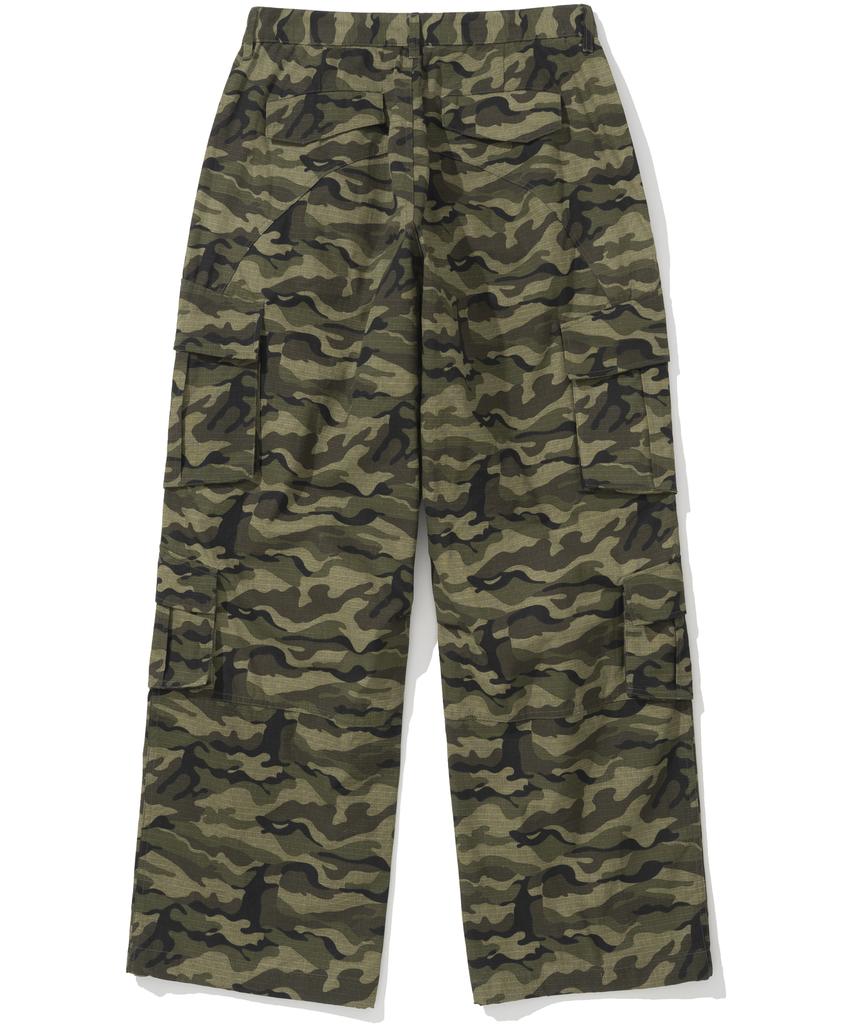 Notponerd Ripstop Multi Pocket Semi Wide Pants - Camo Khaki