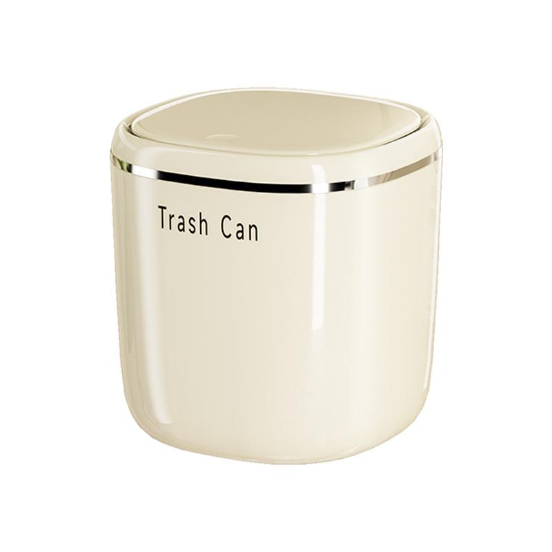 Samll Trash Cans with Lids Press Style Desktop Dustbin Suitable for Bathrooms Offices Bedrooms Desks Plastic Dustbin