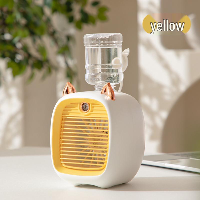 Mini Cartoon Desktop Air Cooler: USB-Powered Refrigeration & Humidifying Spray Fan