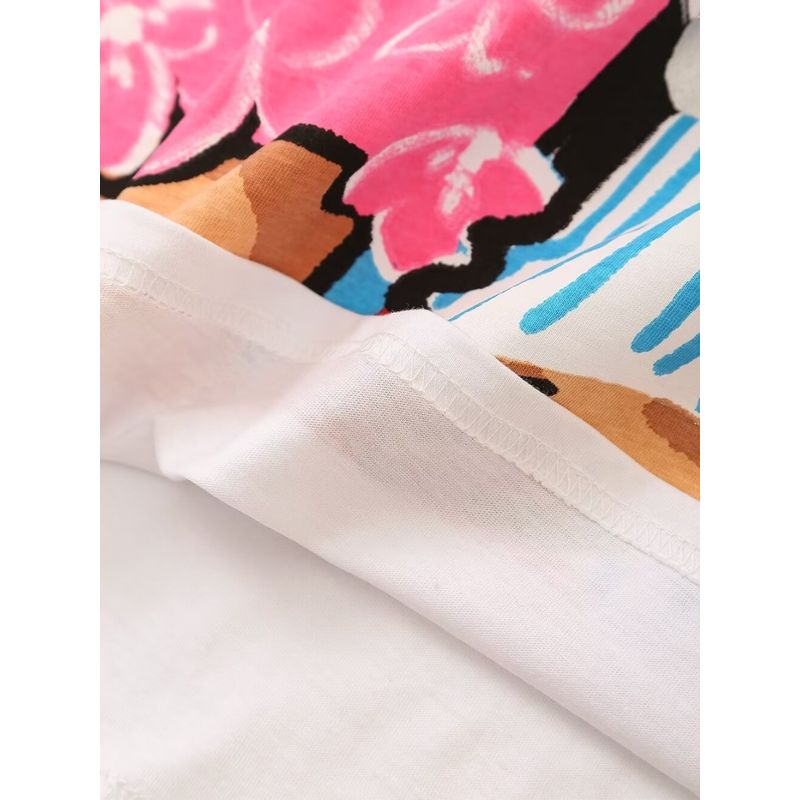 Kaslead New Arrival Women's Fashion Style Fashion Casual Minimalist Easiest for Match Girl Print T-shirt 1131814