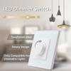 BSEED Wall Dimmer Switch Mechanical Rotary Knob Light Switch Dimmable LED Switch Crystal Glass Panel EU Standard 86*86mm