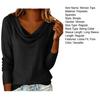 Women Tops Swing Collar Long Sleeve Loose Fit Pullover Tops Pure Color Leisure Blouse Work Party Vacation Office Casual Wear