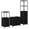 Bathroom Furniture Set 3 Pcs Black Oak Effect Wood Based Material