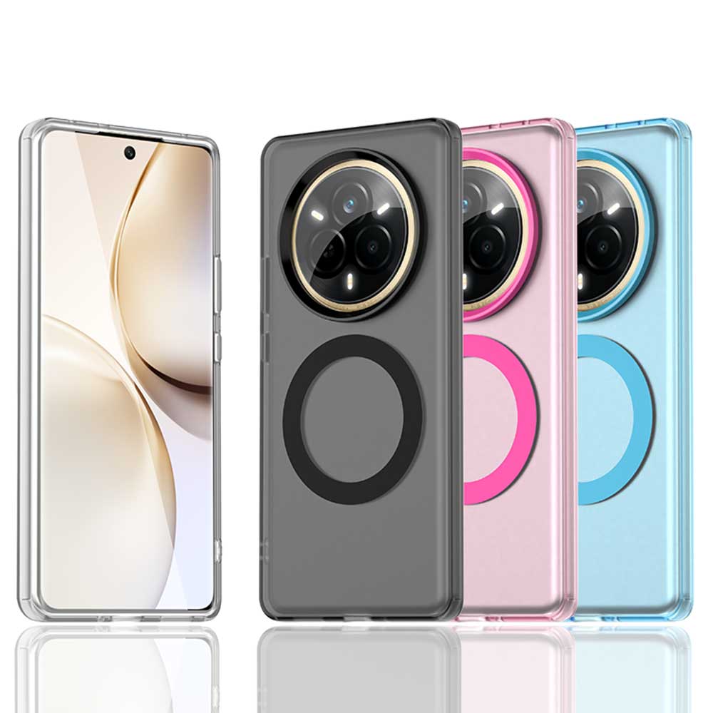 Magnetic Wireless Charging Case For Realme 14 Pro 5G 13 Pro+ Plus Cover Candy Colors Transparent Back Shell Coque