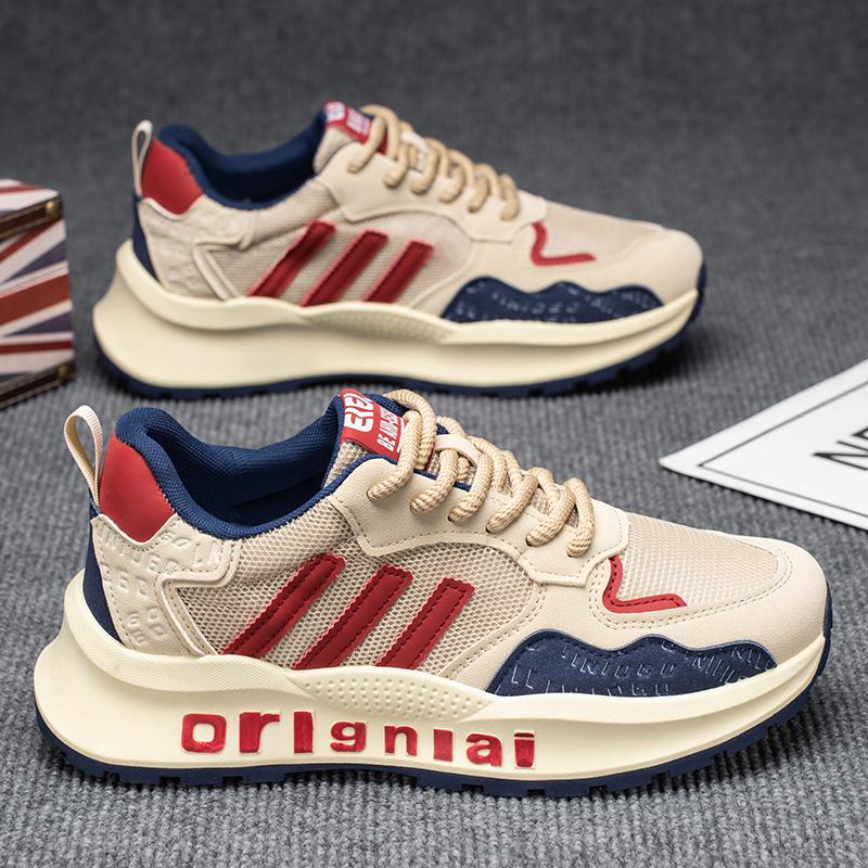 

Новая мода мужская обувь Four Seasons удобная обувь для студентов и мальчиков трендовые мягкие подошвы дышащие повседневные кроссовки для бега 44 красный/синий