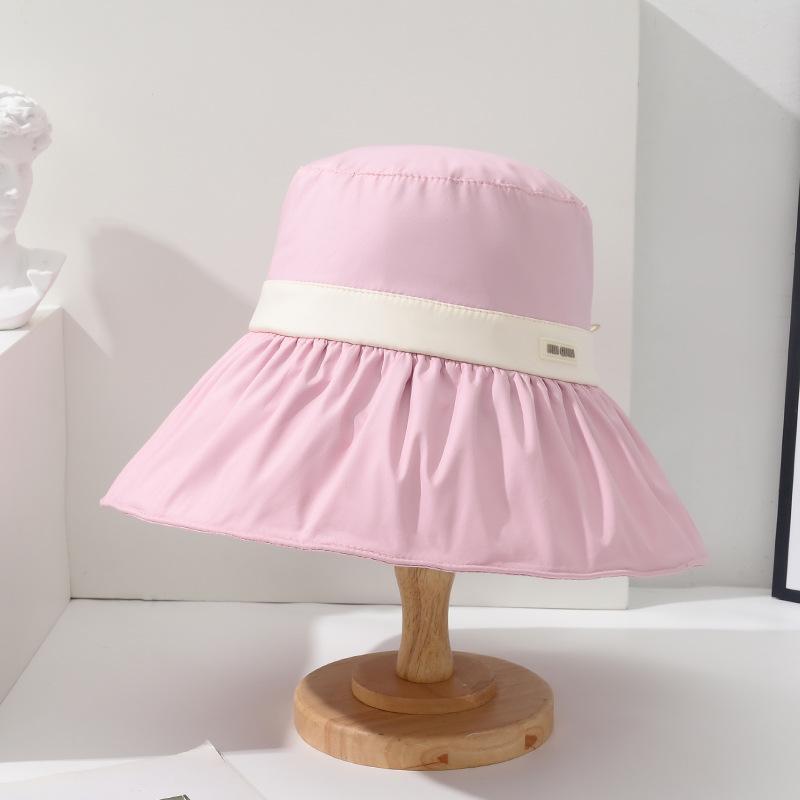 

Модная женская шляпа-панама в корейском стиле с защитой от солнца - Новый гелевый цвет, дизайн для маленького лица, летняя уличная шляпа с широкими полями Adjustable (54-59cm) розовый