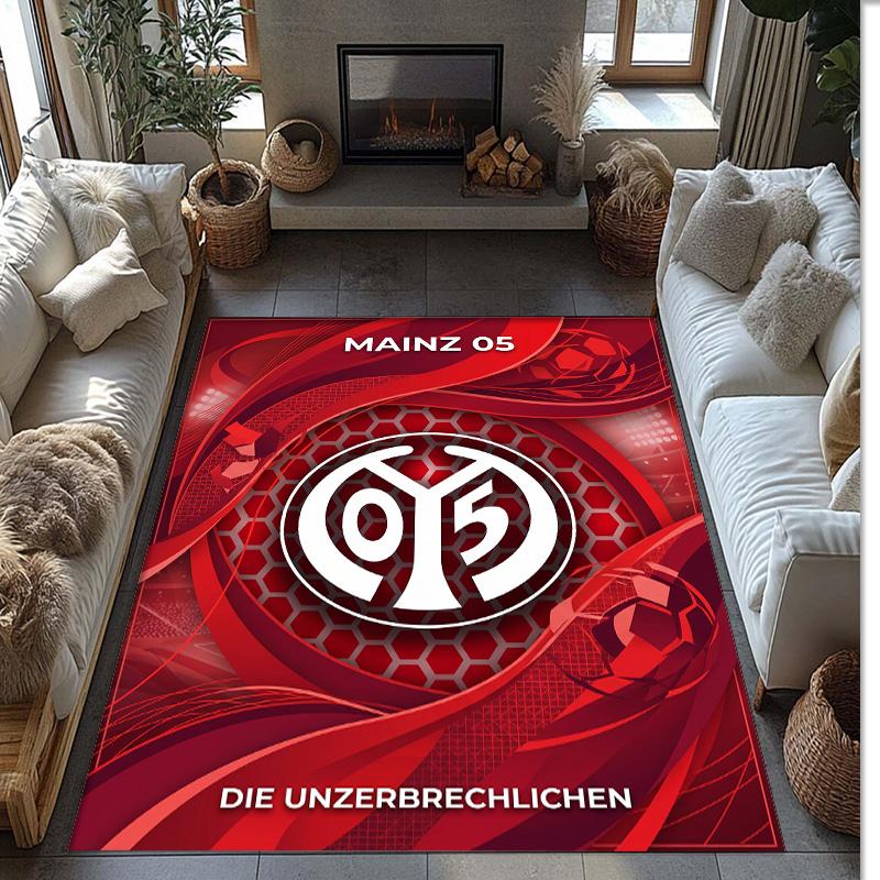 Mainz FC Soccer Football Pattern Soft Area Rug Non Slip Indoor Floor Carpet Sports Decor Mat for Bedroom