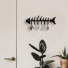 [Unique Metal Hook] Unique Fish Bone Artwork Metal Wall Hook | Powder Coated Easy Install Key Storage and Decorative Wall Mounted Organizer