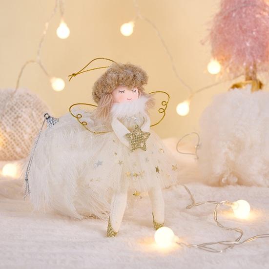 Mini Christmas Angel Doll Ornaments Christmas Tree Plush Angel Pendant for Xmas Birthday Thanksgiving Wedding Valentine's Day Decoration