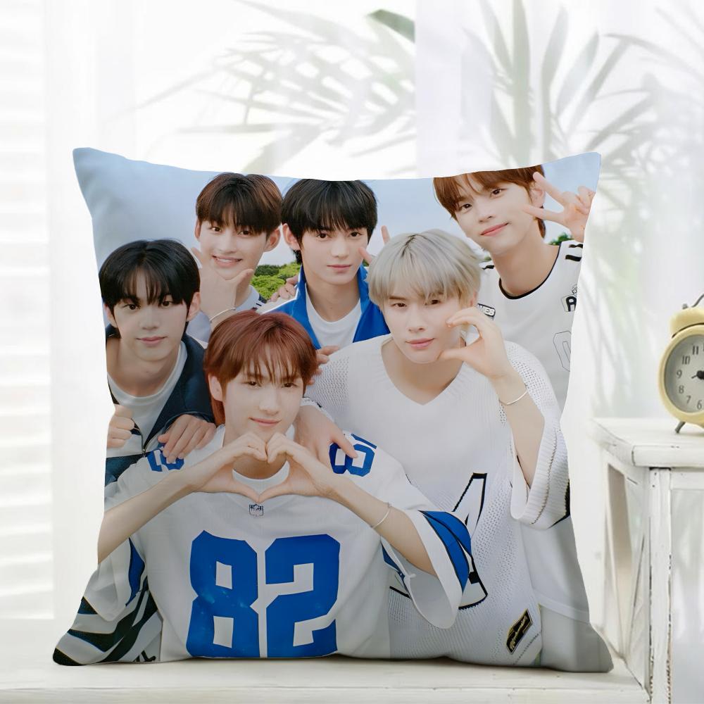 Simple Casual Kpop Idol Fans Gift of TTWS Cushion Cover Daily Washable Linen Pillowcase Soft  for Sofa Bed Home Room Decor