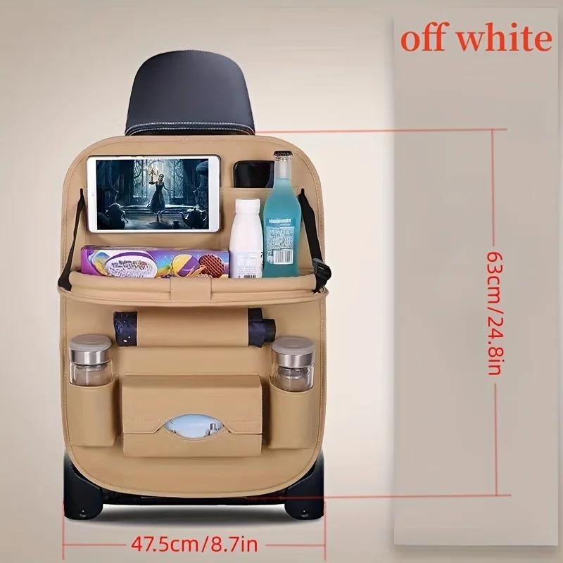 Foldable Car Backseat Organizer Table Tray Kick Mats Cup Umbrella Holders Laptop Desk Multifunctional On The Go Car Storage