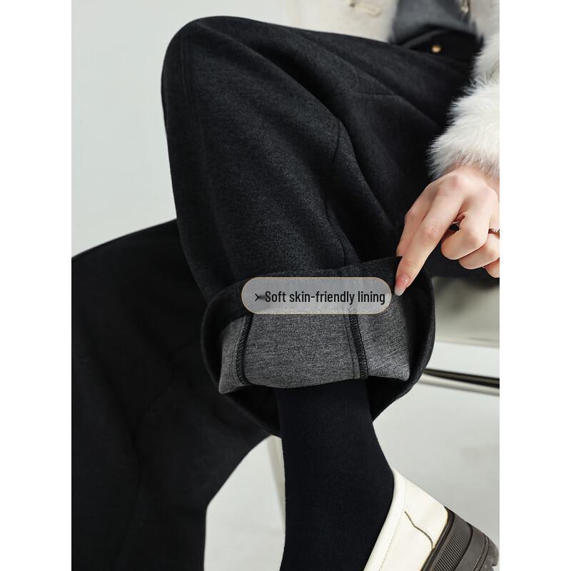 Mengshuya Winter High-Waist Relaxed Fit Pants for Pear Shapes