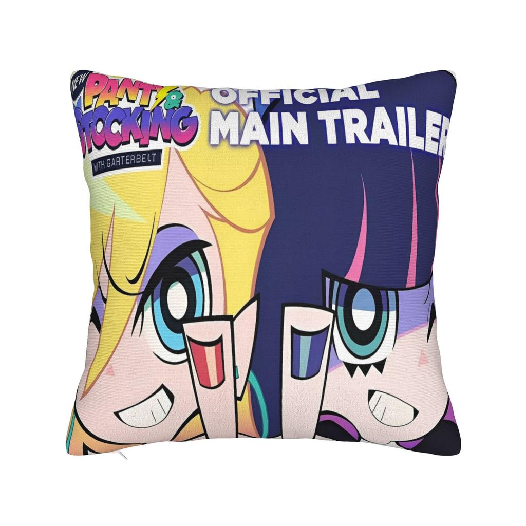 Panty Stocking with Garterbelt Square Pillow Case Cartoon Cushion Covers Custom Zipper Decor Pillowcase for Living Room 40x40cm