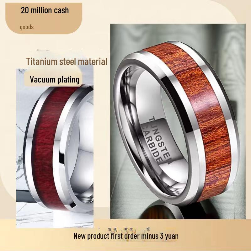 Men's 8mm Retro Titanium Steel Ring: Light Luxury, Niche Design