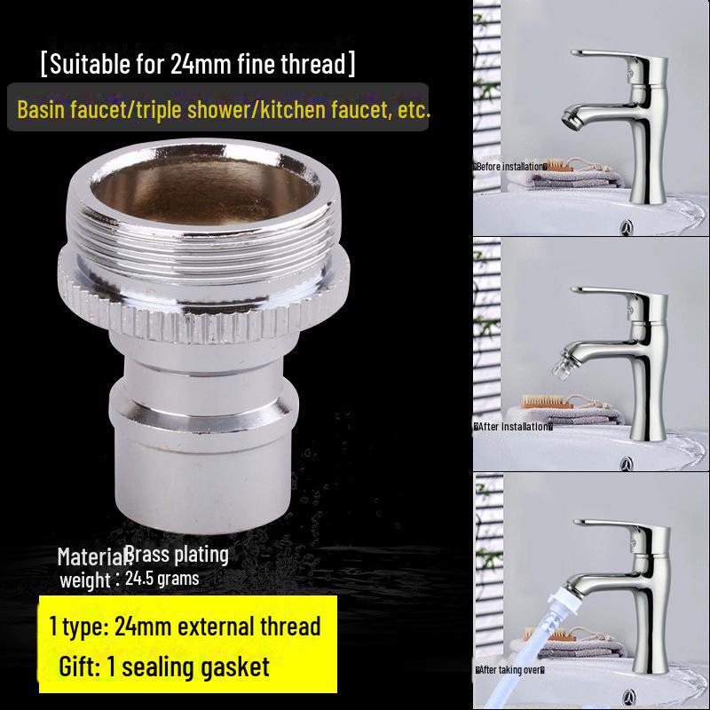 Washing Machine Faucet Adapter: 4 To 6 Points Connector for Inlet Pipe and Car Wash Basin