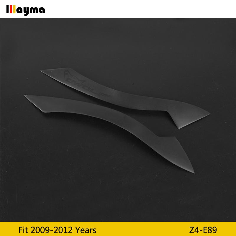 Carbon Fiber Headlight Eyebrow Eyelids For BMW Z4 2009 - 2012 E89 Fiber glass primer matte black front decorative sticker 2pcs