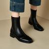 Women's Low-heeled Short Boots Autumn and Winter New Comfortable and Versatile Solid-color Thick-heeled Large-size Simple Short Boots
