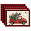 Vintage Red Christmas Truck Placemats Holiday Indoor Table Setup Winter Gathering Casual Family Dinners Table Decor