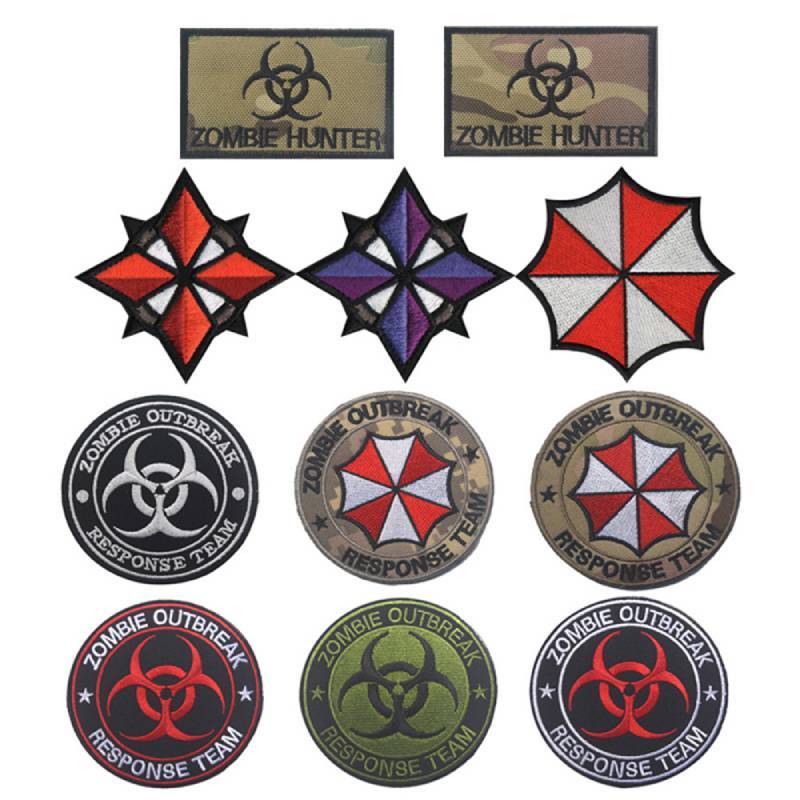 Biohazard Embroidered Velcro Patch With Nylon Polyester Material For Cosplay And Costume Accessories