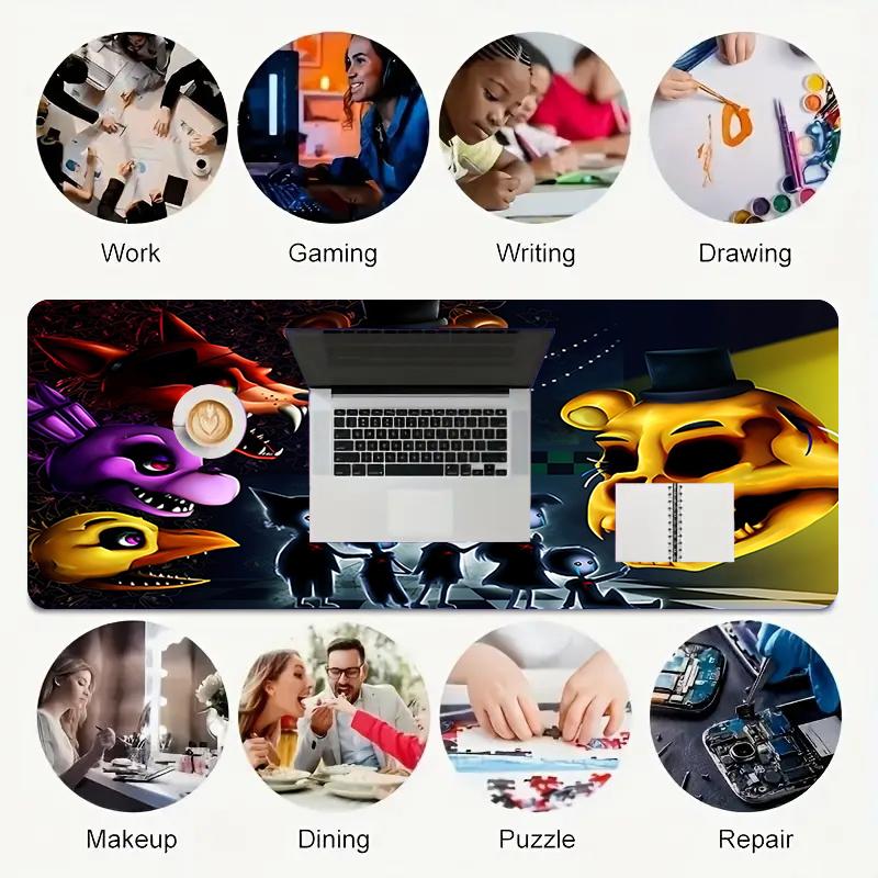 1Pc Five Nights Freddy'S Horror Gaming Mouse Pad Keyboard Desk Mat Non-slip Rubber Lock Edge Waterproof Computer Mousepad for Office Home Decor Y157