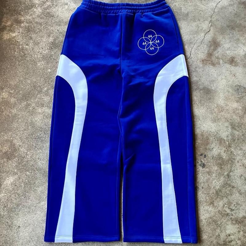 European and American Street Y2K Elastic Printed Patchwork Casual Pants